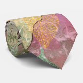 金ゴールドオレンジ色の秋リーフ葉のヴィンテージデコページ ネクタイ (ロール)