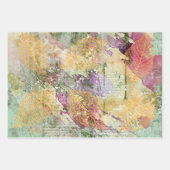 金ゴールドオレンジ色の秋リーフ葉のヴィンテージデコページ ラッピングペーパーシート (正面2)