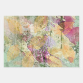 金ゴールドオレンジ色の秋リーフ葉のヴィンテージデコページ ラッピングペーパーシート (正面)