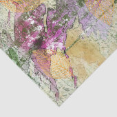 金ゴールドオレンジ色の秋リーフ葉のヴィンテージデコページ 薄葉紙 (詳細)