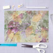 金ゴールドオレンジ色の秋リーフ葉のヴィンテージデコページ 薄葉紙 (クラフト)