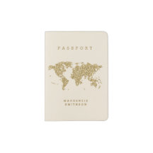 金ゴールドオンクリームワールドマップパーソナライズされた