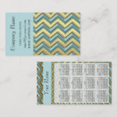 金ゴールドオンターコイズジグザグパターン名刺 名刺 (正面/裏面)