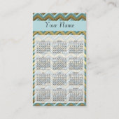 金ゴールドオンターコイズジグザグパターン名刺 名刺 (裏面)