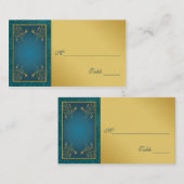 金ゴールドオンティール（緑がかった色）プレイスカード プレイスカード (正面/裏面)