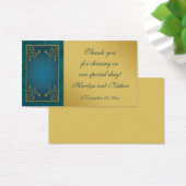 金ゴールドオンティール(緑がかった色)結婚式の引き出物ラベル (デスク)