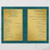 金ゴールドオンティール(緑がかった色)結婚式 プログラム (裏面)