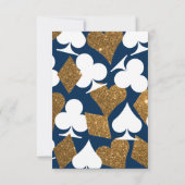 金ゴールドオンネイビーブルーラスベガスウェディングレセプションカード 招待状 (裏面)