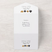 金ゴールドオンブラックフェイクグリッターラスベガス結婚ズ オールインワン招待状 (外側)