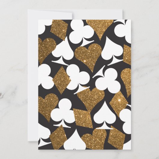 金ゴールドオンブラックラスベガス結婚式招待状 招待状 (裏面)