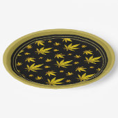 金ゴールドオンブラックリーガルウィード ペーパープレート (アングル)