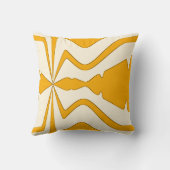 金ゴールドオンベージュ抽象芸術音波はっきりしたデザイン クッション (裏面)