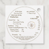 金ゴールドオンホワイトハニー栄養ファクトクイーンビーラベル フェイバータグ (裏面)