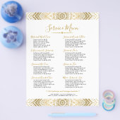 金ゴールドオンホワイト華美ペイズリー曼荼羅 チラシ (シングル)