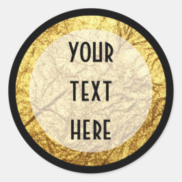 金ゴールドオンモダン白黒ストライプラグジュアリーブティック ラウンドシール