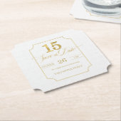 金ゴールドオン白キンセアニェラ英語保存日 ペーパーコースター (アングル)