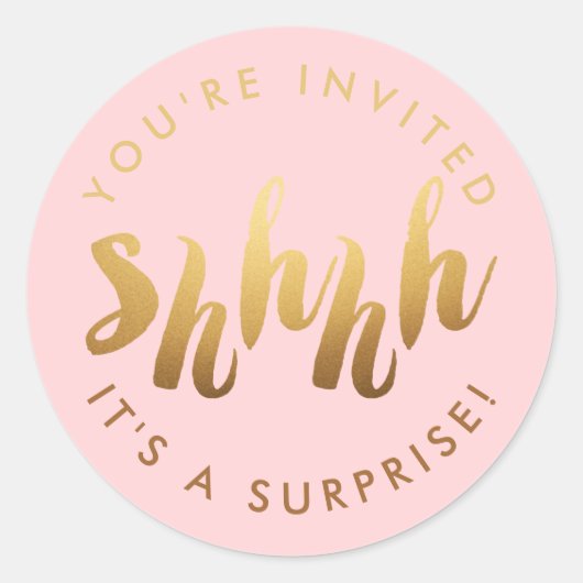 金ゴールドオン赤面シャサプライズカスタムカラー誕生日 ラウンドシール (正面)