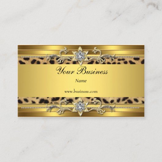 金ゴールドオン金ゴールドブラックエレガントクラスジュエル 名刺 (正面)