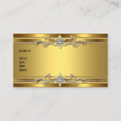 金ゴールドオン金ゴールドブラックエレガントクラスジュエル 名刺 (裏面)