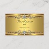 金ゴールドオン金ゴールドブラックエレガントクラスジュエル 名刺 (正面)