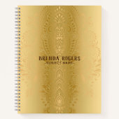 金ゴールドオン金ゴールドペイズリーの背景 ノートブック (正面)