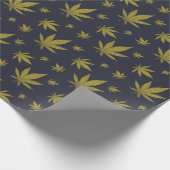 金ゴールドオン黒の法的雑草 ラッピングペーパー (角)