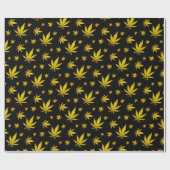 金ゴールドオン黒の法的雑草 ラッピングペーパー (フラット)