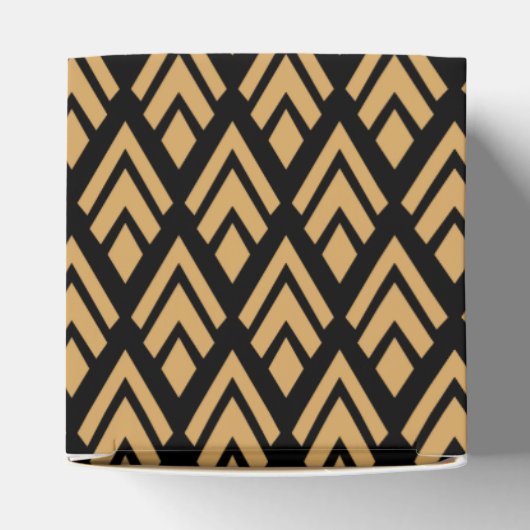 金ゴールドオン黒アールデコ幾何学模様 フェイバーボックス (上部)