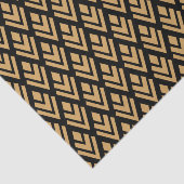 金ゴールドオン黒アールデコ幾何学模様 薄葉紙 (詳細)