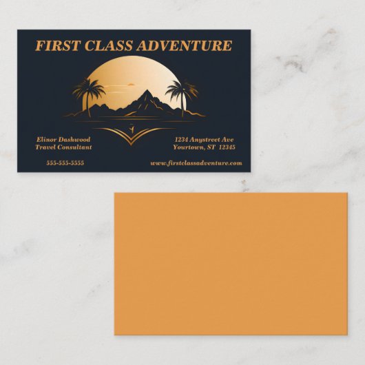 金ゴールドオン黒日山木旅行代理店 名刺 (正面/裏面)