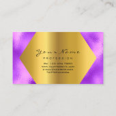 金ゴールドオーキッドグリッターメイクアップアーティストラッズパープル 名刺 (裏面)