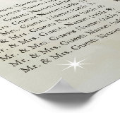 金ゴールドオーク材の座席表 ポスター (角)