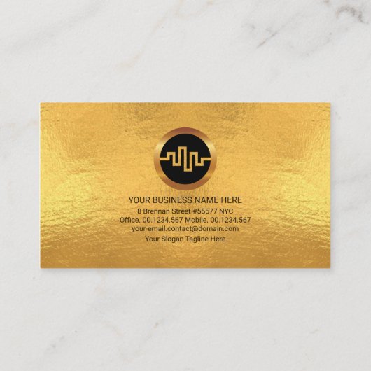 金ゴールドオーディオディスプレイパネルサウンドエンジニアDJ 名刺 (裏面)