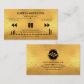 金ゴールドオーディオディスプレイパネルサウンドエンジニアDJ 名刺 (正面/裏面)