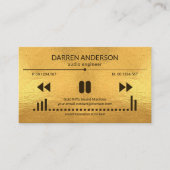 金ゴールドオーディオディスプレイパネルサウンドエンジニアDJ 名刺 (正面)