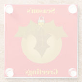 金ゴールドオーナメントとホリーコースター ガラスコースター (裏面)