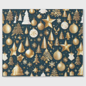 金ゴールドオーナメントの黒い色のデコールラッピング紙 ラッピングペーパー (フラット)