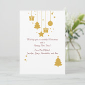 金ゴールドオーナメントクリスマスホリデーカード シーズンカード (スタンド正面)