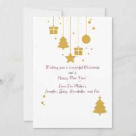 金ゴールドオーナメントクリスマスホリデーカード シーズンカード