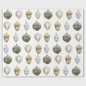 金ゴールドオーナメントクリスマスラッピング紙 ラッピングペーパー (フラット)