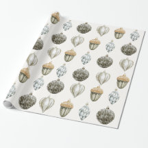 金ゴールドオーナメントクリスマスラッピング紙