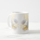 金ゴールドオーナメントクリスマス コーヒーマグカップ (正面左)