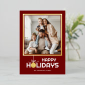 金ゴールドオーナメントハッピーホリデーズフォトクリスマス金ゴールド 箔シーズンカード (立ち正面)