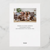 金ゴールドオーナメントハッピーホリデーズフォトクリスマス金ゴールド 箔シーズンカード (裏面)