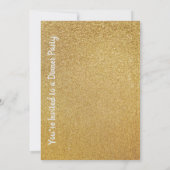 金ゴールドオーナメントビジネスクリスマスホリデーパーティー 招待状 (裏面)