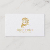 金ゴールドオーナメントヘアカットのロゴ 名刺 (正面)