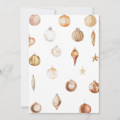 金ゴールドオーナメントホリデークリスマスパーティー 招待状 (裏面)