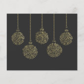 金ゴールドオーナメントホリデー写真ウェディング日付を保存 (裏面)