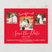 金ゴールドオーナメントホリデー写真ウェディング日付を保存 (正面)