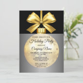 金ゴールドオーナメントホリデー招待状 招待状 (スタンド正面)